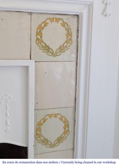 Louis XVI style wood mantel decorated with a mythological scene Louis XVI style wood mantel decorated with a mythological scene-9