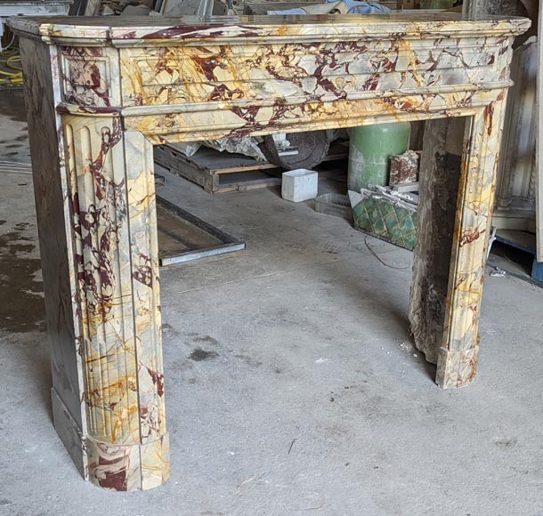 Louis XVI style mantel in Sarrancolin marble Louis XVI style mantel in Sarrancolin marble-2