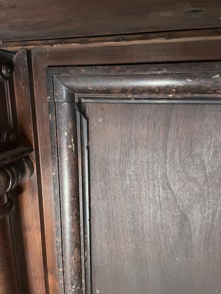 Large Neo-Renaissance walnut mantel with carved scrollwork Large Neo-Renaissance walnut mantel with carved scrollwork-9