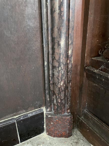 Large Neo-Renaissance walnut mantel with carved scrollwork Large Neo-Renaissance walnut mantel with carved scrollwork-11