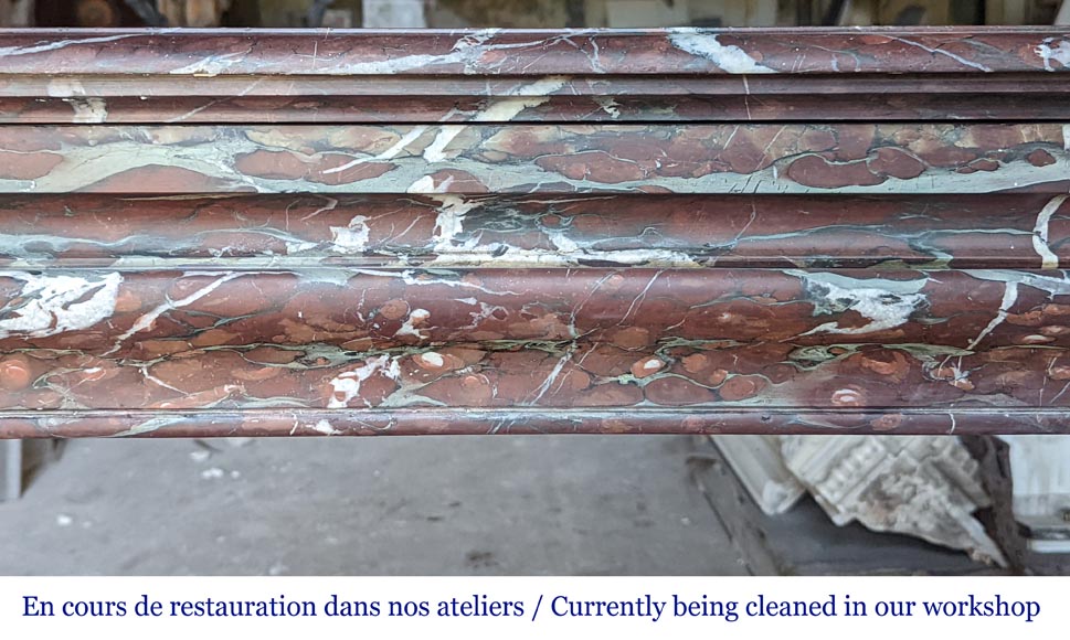 Louis XIV style mantel in Griotte marble Louis XIV style mantel in Griotte marble-1