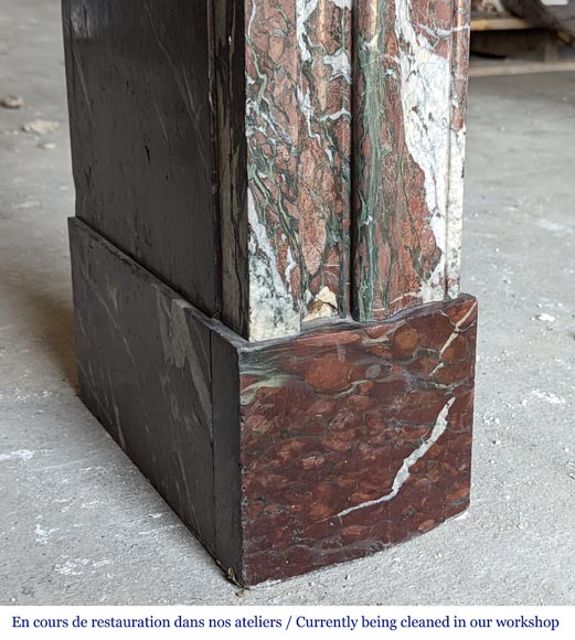 Louis XIV style mantel in Griotte marble Louis XIV style mantel in Griotte marble-4