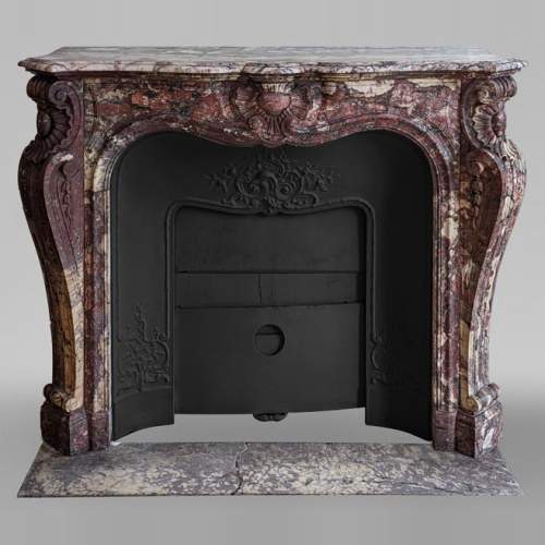 Napoleon III style Fleur de pêcher marble mantel