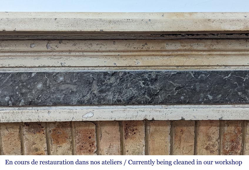 Louis XVI period stone and marble mantel Louis XVI period stone and marble mantel-1