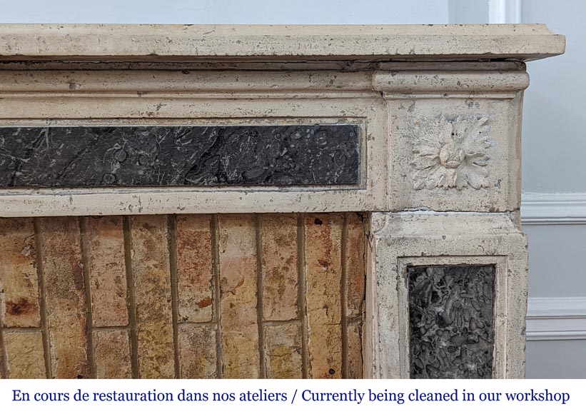 Louis XVI period stone and marble mantel Louis XVI period stone and marble mantel-7