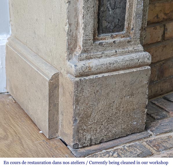 Louis XVI period stone and marble mantel Louis XVI period stone and marble mantel-8