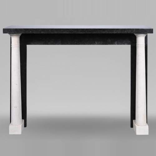 Directoire style mantel with detached columns in statuary marble and granite