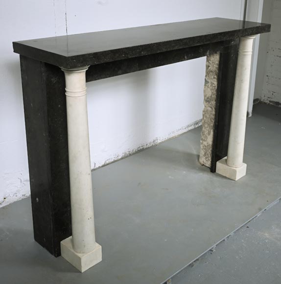 Directoire style mantel with detached columns in statuary marble and granite Directoire style mantel with detached columns in statuary marble and granite-2