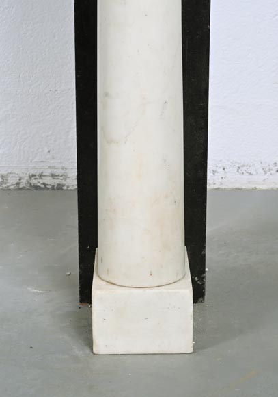 Directoire style mantel with detached columns in statuary marble and granite Directoire style mantel with detached columns in statuary marble and granite-7