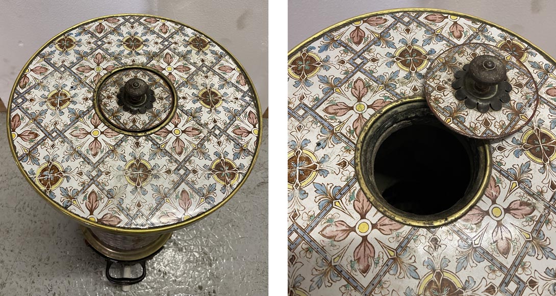 Antique polychrome stove Antique polychrome stove-3