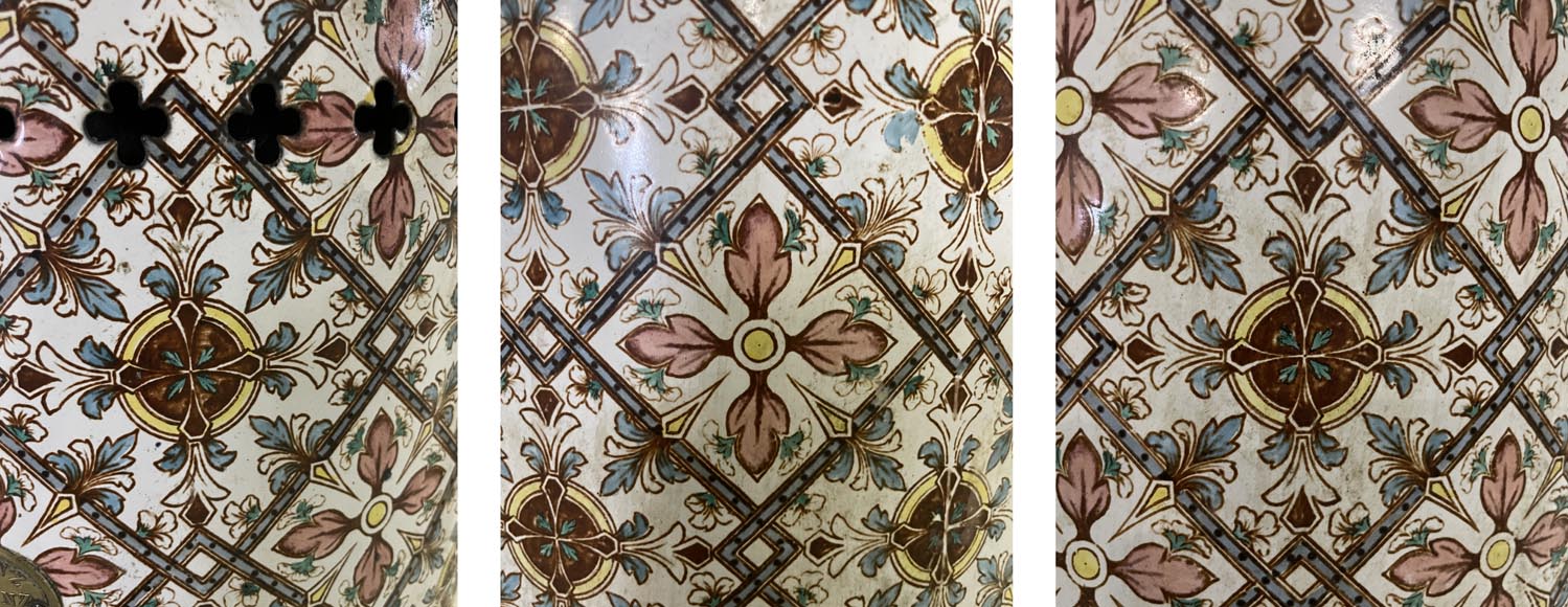 Antique polychrome stove Antique polychrome stove-4