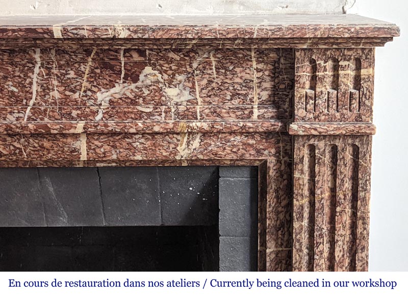 Small Louis XVI style mantel with Campan marble jambs Small Louis XVI style mantel with Campan marble jambs-6