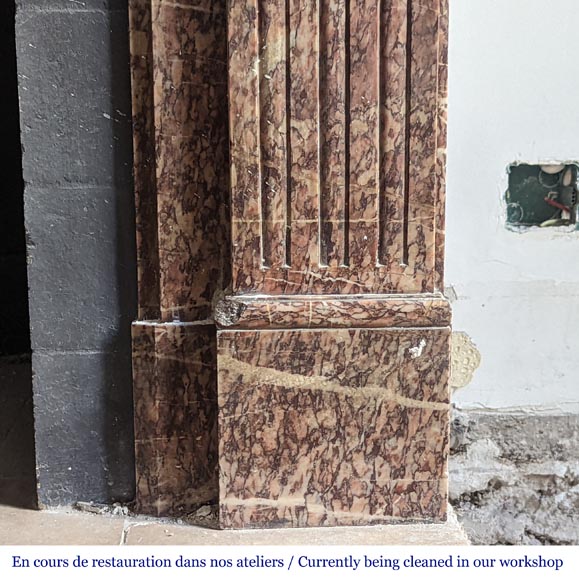 Small Louis XVI style mantel with Campan marble jambs Small Louis XVI style mantel with Campan marble jambs-7