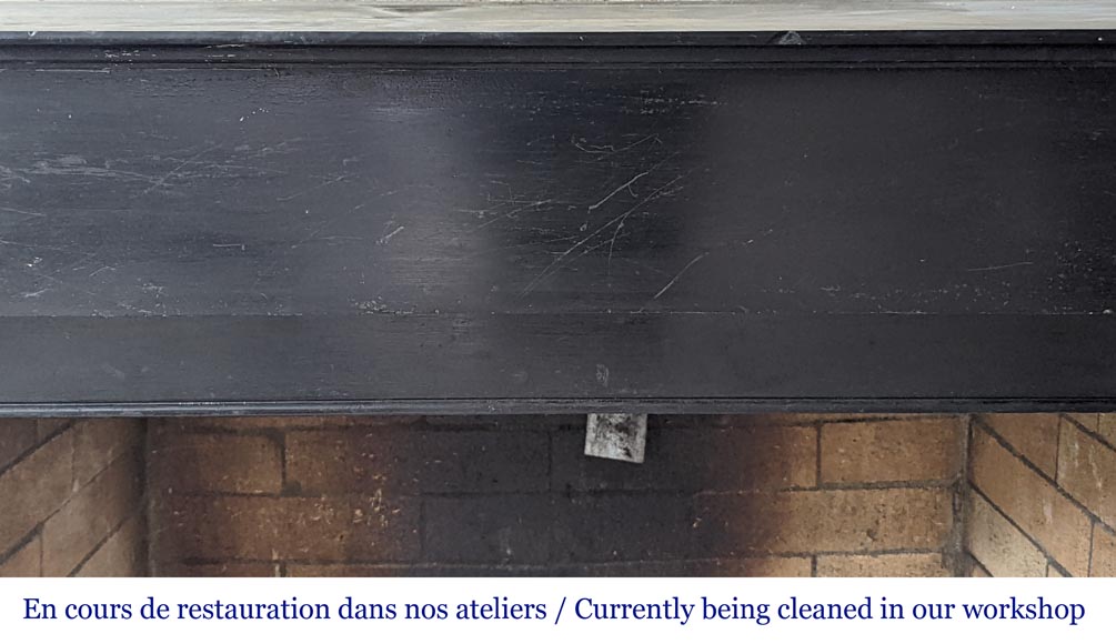 Napoleon III style mantel in black marble Napoleon III style mantel in black marble-1