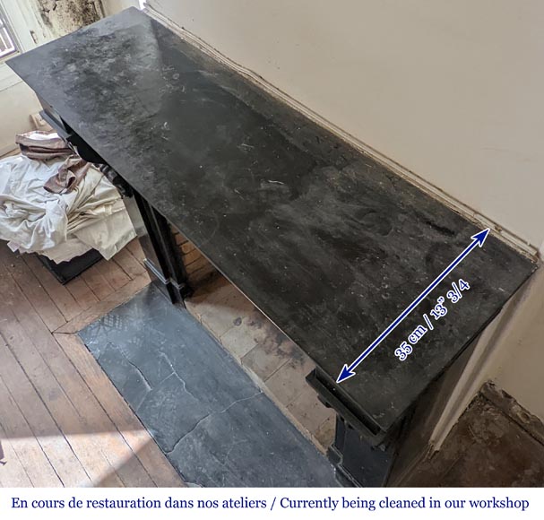 Napoleon III style mantel in black marble Napoleon III style mantel in black marble-9