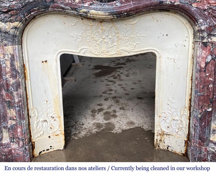 Regency style Pompadour mantelpiece, in Fleur de Pêcher marble Regency style Pompadour mantelpiece, in Fleur de Pêcher marble-6