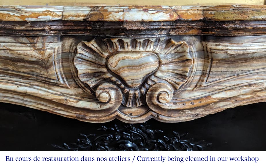 Louis XV style mantel in onyx Louis XV style mantel in onyx-1