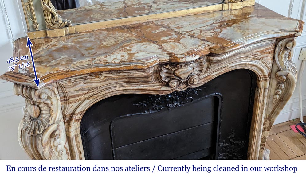 Louis XV style mantel in onyx Louis XV style mantel in onyx-13