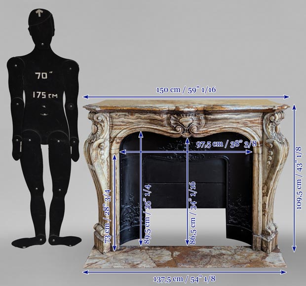 Louis XV style mantel in onyx Louis XV style mantel in onyx-14