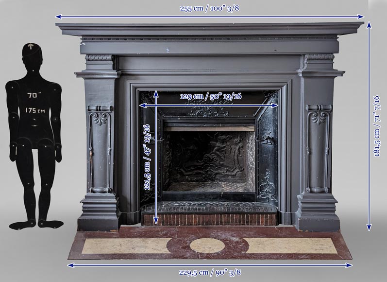 Napoleon III style mantel in painted wood Napoleon III style mantel in painted wood-14