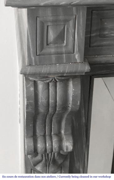 Napoleon III style Capucine model fireplace in blue Turquin marble Napoleon III style Capucine model fireplace in blue Turquin marble-4