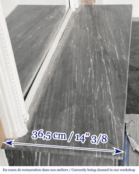 Napoleon III style Capucine model fireplace in blue Turquin marble Napoleon III style Capucine model fireplace in blue Turquin marble-6