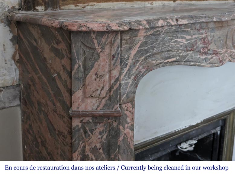 Louis XV style mantel in Enjugeraie marble Louis XV style mantel in Enjugeraie marble-3