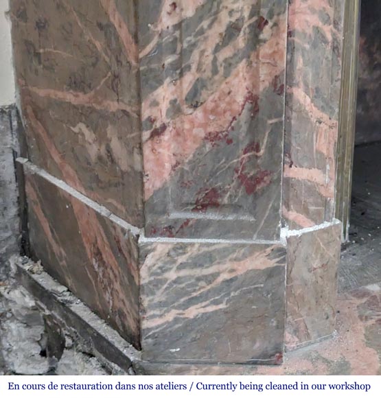 Louis XV style mantel in Enjugeraie marble Louis XV style mantel in Enjugeraie marble-5