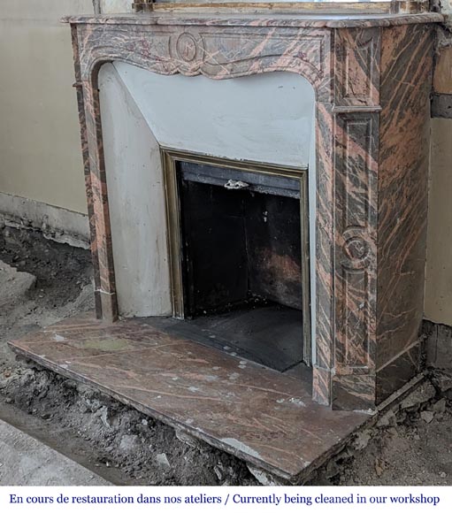 Louis XV style mantel in Enjugeraie marble Louis XV style mantel in Enjugeraie marble-6