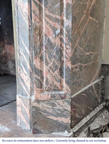 Louis XV style mantel in Enjugeraie marble Louis XV style mantel in Enjugeraie marble-8