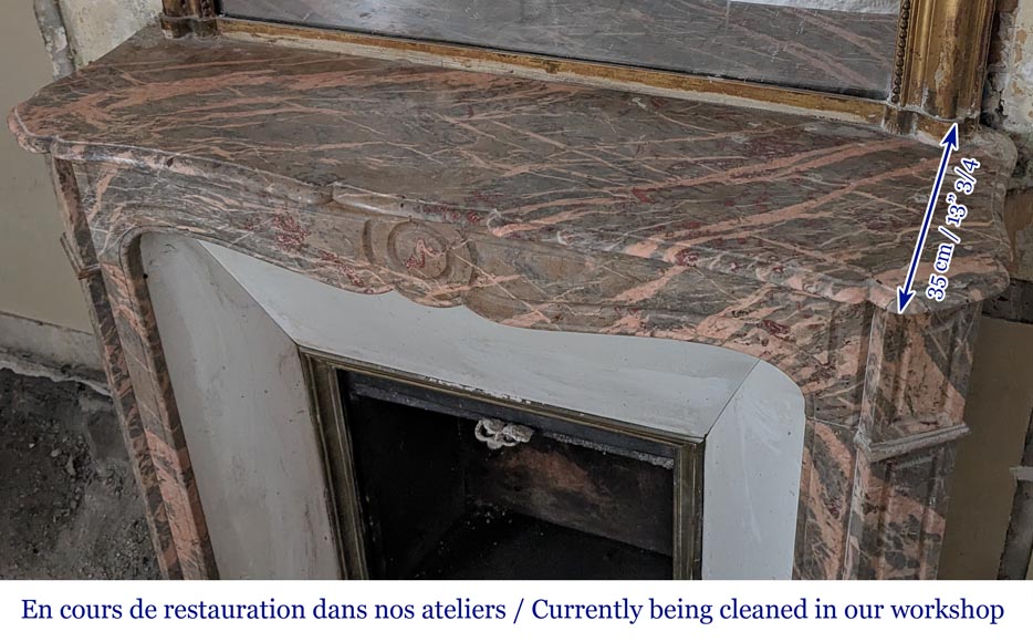 Louis XV style mantel in Enjugeraie marble Louis XV style mantel in Enjugeraie marble-10