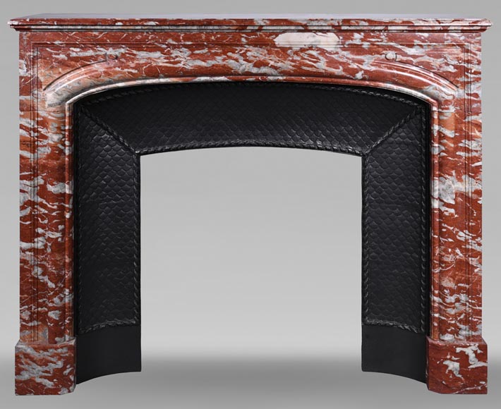 Louis XIV style mantel in red Languedoc marble Louis XIV style mantel in red Languedoc marble-0