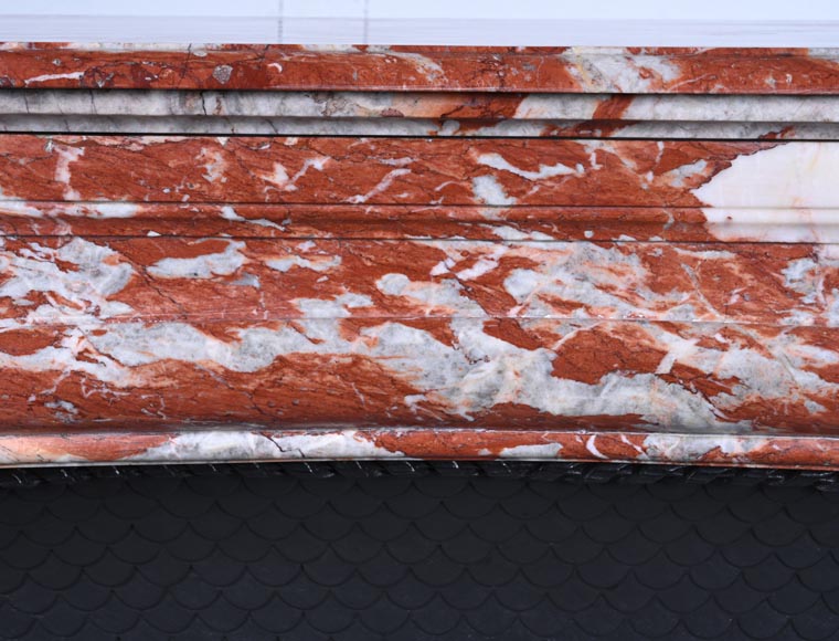 Louis XIV style mantel in red Languedoc marble Louis XIV style mantel in red Languedoc marble-1