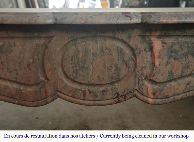 Louis XV style Pompadour mantel in Enjugerais marble Louis XV style Pompadour mantel in Enjugerais marble-1