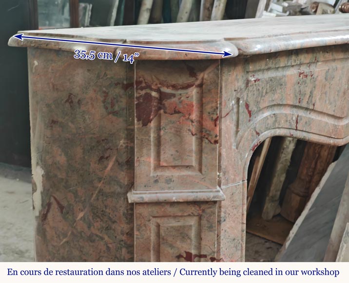 Louis XV style Pompadour mantel in Enjugerais marble Louis XV style Pompadour mantel in Enjugerais marble-3