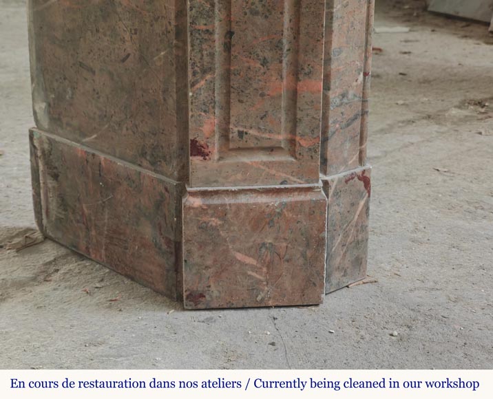 Louis XV style Pompadour mantel in Enjugerais marble Louis XV style Pompadour mantel in Enjugerais marble-4