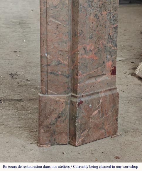 Louis XV style Pompadour mantel in Enjugerais marble Louis XV style Pompadour mantel in Enjugerais marble-7