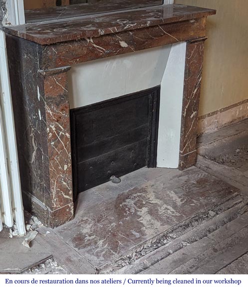 Louis XVI style mantel in Rouge du Nord marble Louis XVI style mantel in Rouge du Nord marble-2