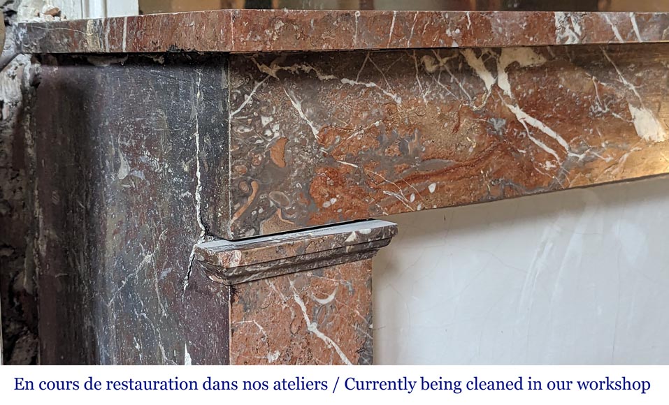 Louis XVI style mantel in Rouge du Nord marble Louis XVI style mantel in Rouge du Nord marble-3