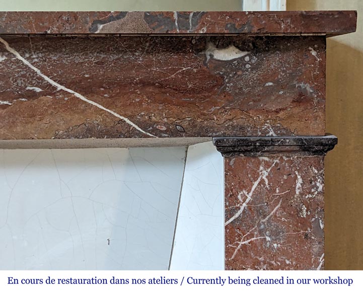 Louis XVI style mantel in Rouge du Nord marble Louis XVI style mantel in Rouge du Nord marble-6