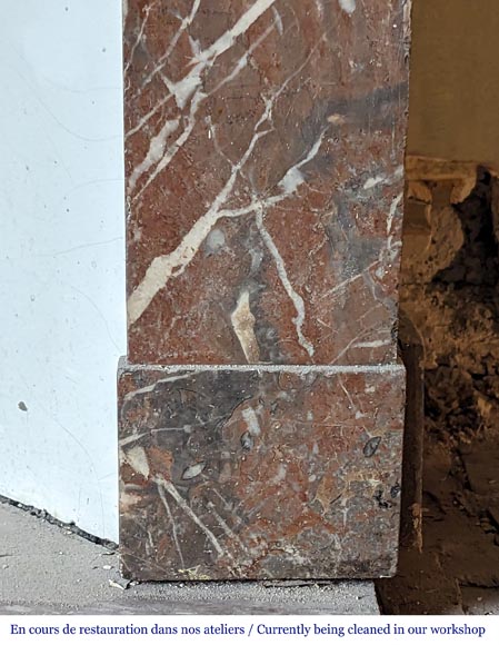 Louis XVI style mantel in Rouge du Nord marble Louis XVI style mantel in Rouge du Nord marble-7