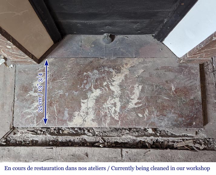 Louis XVI style mantel in Rouge du Nord marble Louis XVI style mantel in Rouge du Nord marble-8