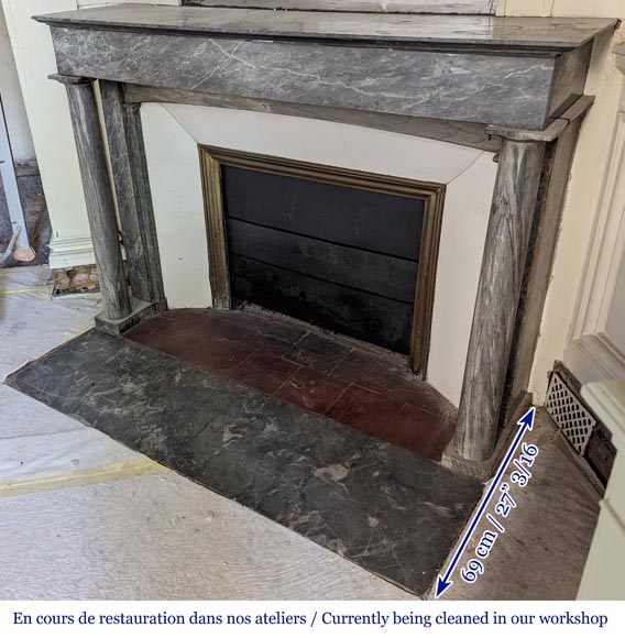Directoire style mantel with detached columns in Turquin marble Directoire style mantel with detached columns in Turquin marble-6