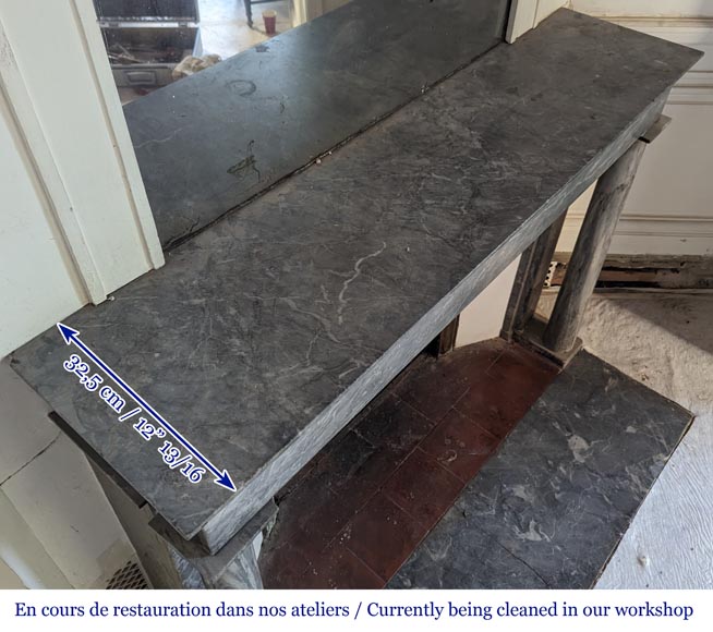 Directoire style mantel with detached columns in Turquin marble Directoire style mantel with detached columns in Turquin marble-10