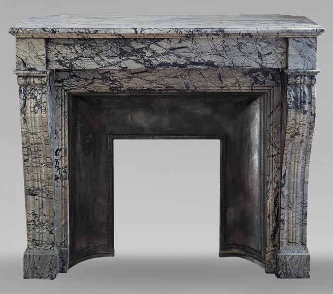 Cheminée Napoléon III à pieds en console en marbre Bleu Fleury Cheminée Napoléon III à pieds en console en marbre Bleu Fleury-0