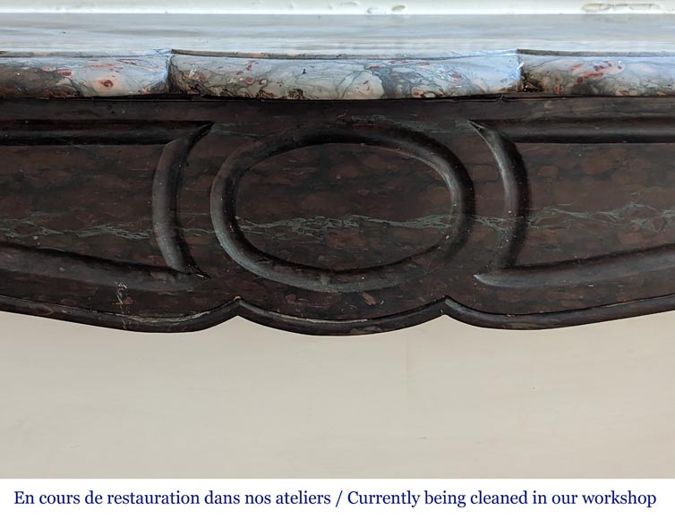 Louis XV style Pompadour mantel in Campan marble Louis XV style Pompadour mantel in Campan marble-1