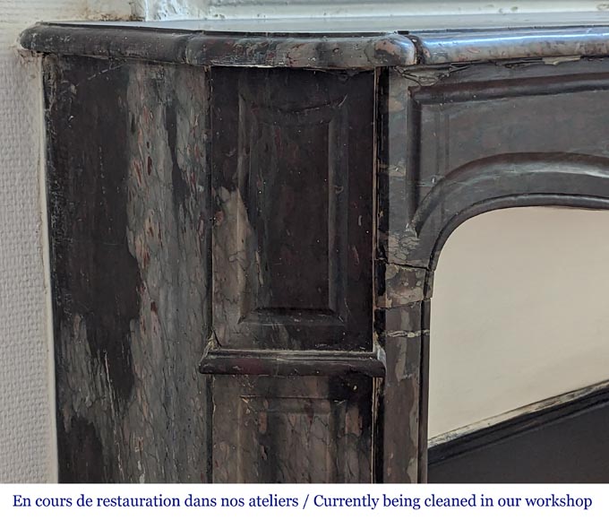 Louis XV style Pompadour mantel in Campan marble Louis XV style Pompadour mantel in Campan marble-3