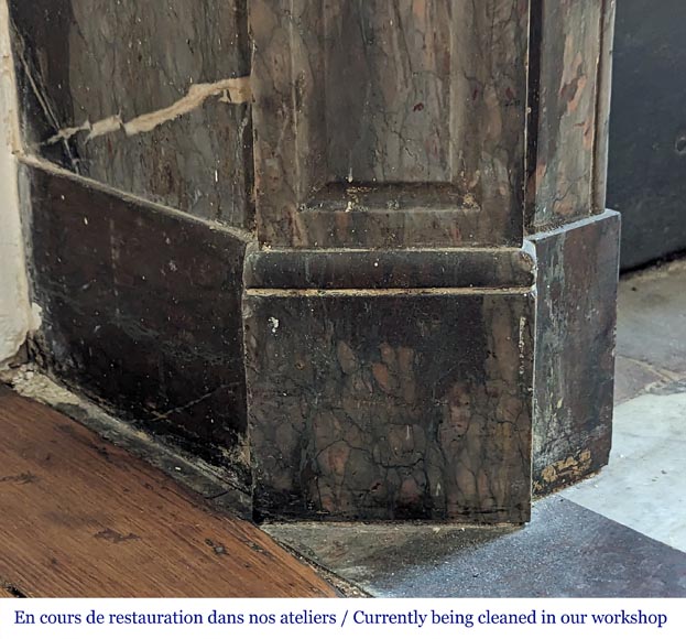 Louis XV style Pompadour mantel in Campan marble Louis XV style Pompadour mantel in Campan marble-4