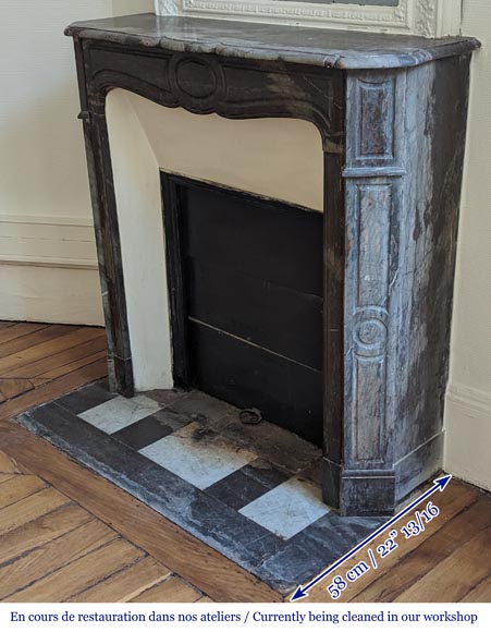 Louis XV style Pompadour mantel in Campan marble Louis XV style Pompadour mantel in Campan marble-5