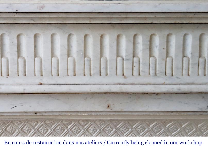 Louis XVI style mantel with Carrara marble jambs Louis XVI style mantel with Carrara marble jambs-1